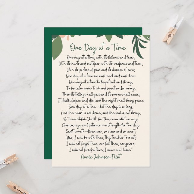 Convites One Day At A Time Annie Johnson Flint Postcard (Frente/Verso In Situ)