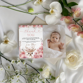 Convites One-deer-ful Photo Thank You Card