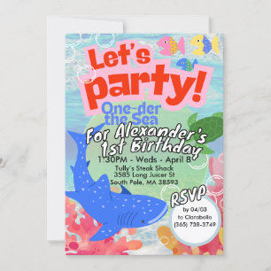 Convites One-der the Sea First Birthday Convidar