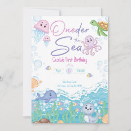 Convites One-der the Sea Pastel Birthday Invitation