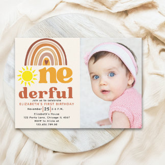 Convites One - Derful Cute First Birthday with Boho Style 