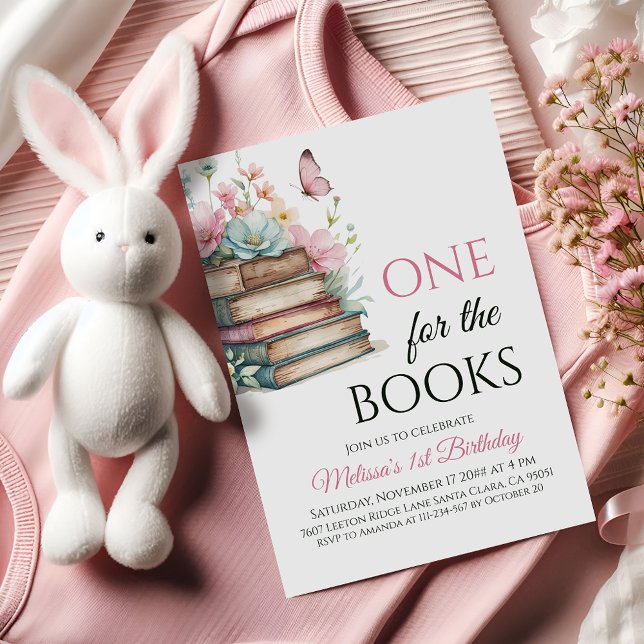 Convites One For The Books Pink Fairytale First Birthday (Criador carregado)