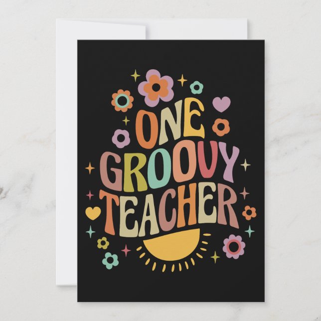 Convites One groovy teacher (Frente)