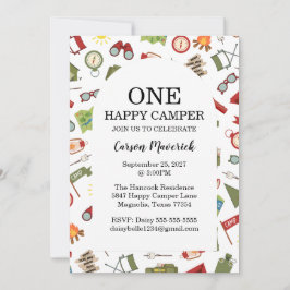 Convites One Happy Camper Adventure Birthday