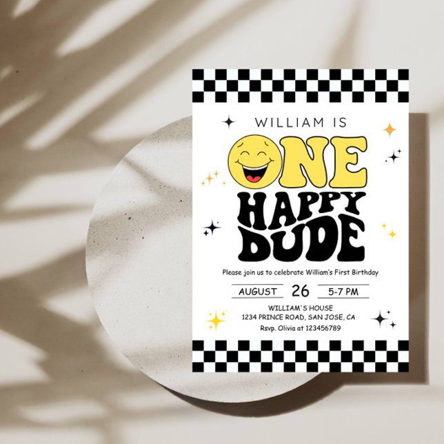 Convites One Happy Dude - Fun 1st Birthday Boy Party (Criador carregado)