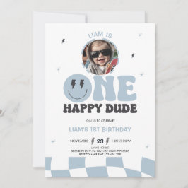 CONVITES ONE HAPPY DUDE INVITATION, 1ST BIRTHDAY INVITATION