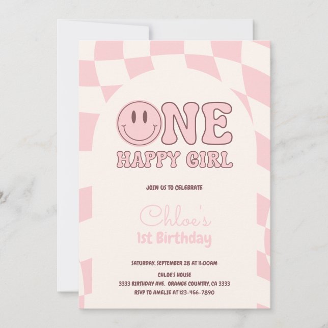 Convites One Happy Girl Invitation (Frente)