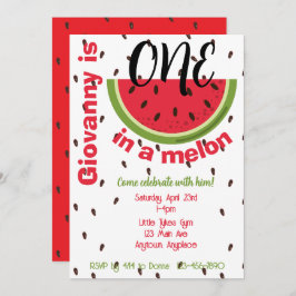 Convites One in a Melon 1st Birthday Party