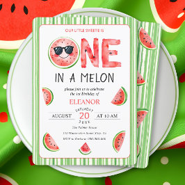 Convites One in a melon 1st birthday watermelon party