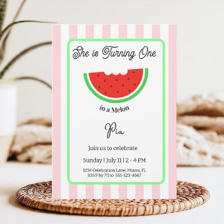 Convites One in a Melon Invitation Kids Birthday Card