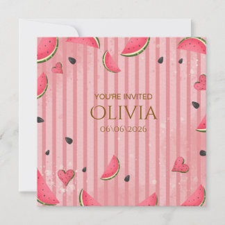 Convites One in a Melon Watermelon First Birthday Invitatio