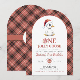 Convites One Jolly Goose Modern Christmas First Birthday