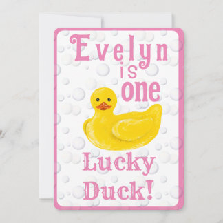 Convites One Lucky Duck First Birthday Invitation