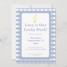 Convites One Lucky Duck Invitation Template (Dusty Blue)