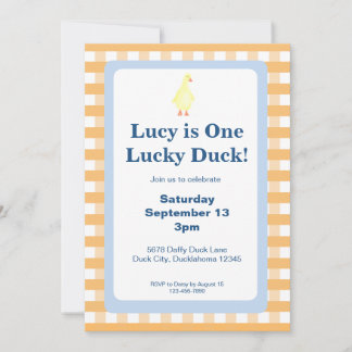 Convites One Lucky Duck Invitation Template (Orange)
