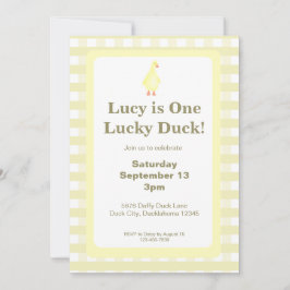 Convites One Lucky Duck Invitation Template (Pale Yellow)