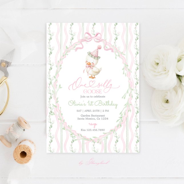 Convites One Silly Goose 1st Birthday (Criador carregado)