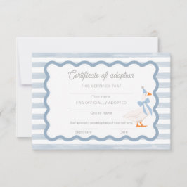 Convites One Silly Goose 1st Birthday Adoption Certificate