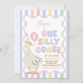 Convites One Silly Goose 1st Birthday Party Spring Birthday