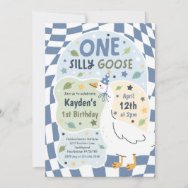 Convites One Silly Goose 1st Birthday Party Spring Birthday