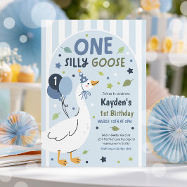 Convites One Silly Goose 1st Birthday Party Spring Birthday