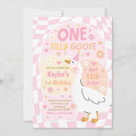 Convites One Silly Goose 1st Birthday Party Spring Birthday