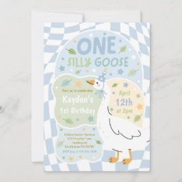 Convites One Silly Goose 1st Birthday Party Spring Birthday