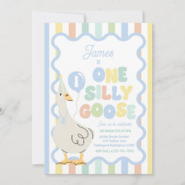 Convites One Silly Goose 1st Birthday Party Spring Birthday