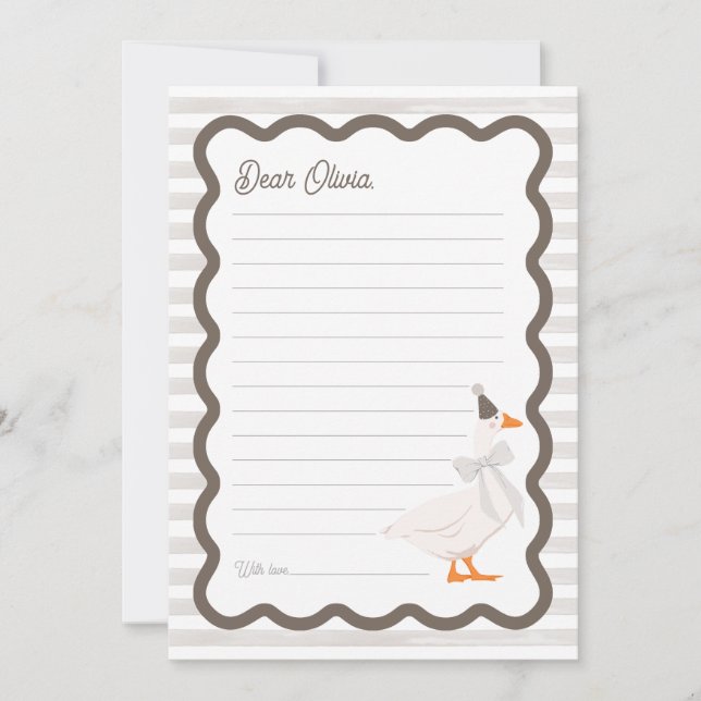 Convites One Silly Goose 1st Birthday Time Capsule Cards (Frente)