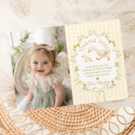 Convites One Silly Goose Birthday Photo Thank you card