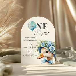Convites One Silly Goose Boy 1st Birthday Invitation