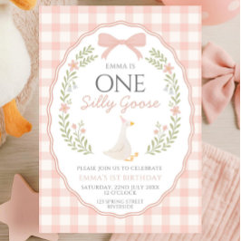 Convites One Silly Goose First Birthday Invitation, Editabl