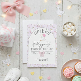 Convites one silly goose first birthday invite