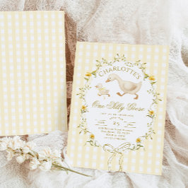 Convites One Silly Goose Gender neutral 1st Birthday