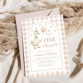 Convites One Silly Goose Girl 1st Birthday Party Invitation