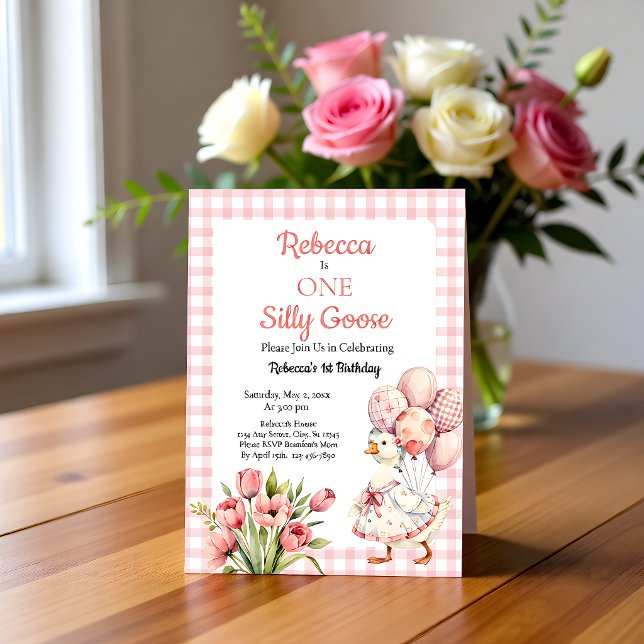 Convites One Silly Goose Girl's First Birthday (Criador carregado)