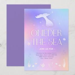 Convites Oneder Sea Whimsical Sparkly Smermaid Birthday