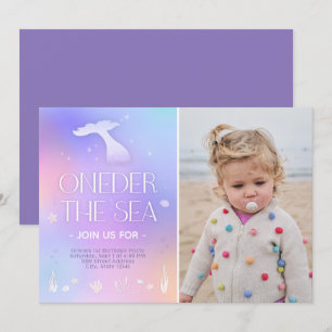 Convites Oneder Sea Whimsical Sparkly Smermaid Birthday