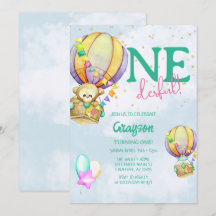 Onederful Balão de Ar Quente Aniversário de Primav