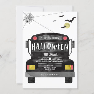 Convites Ônibus de festa de Halloween