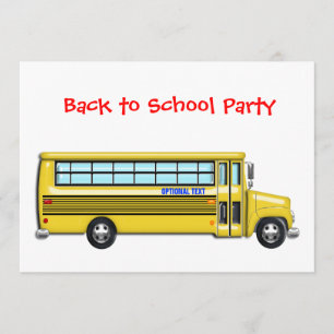 Convites Ônibus escolar de volta à festa escolar PERSONAL