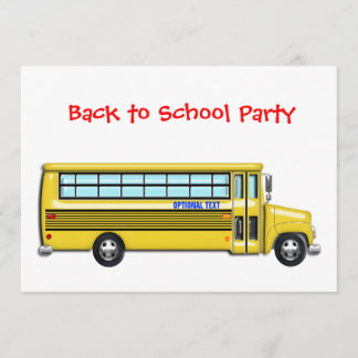 Convites Ônibus escolar de volta à festa escolar PERSONALIZ