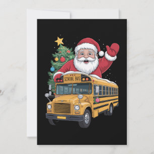Convites Ônibus Escolar Papai Noel Árvore De Natal Motorist
