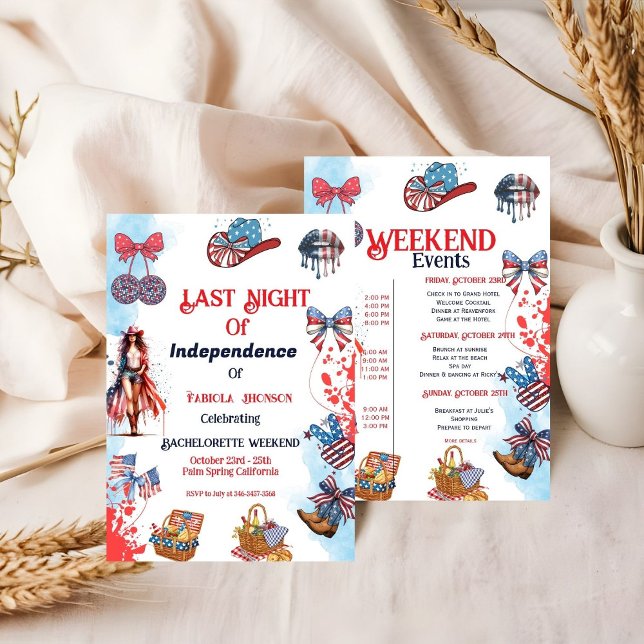 Convites Ontem à noite da independência 4º de Bachelorette (Criador carregado)