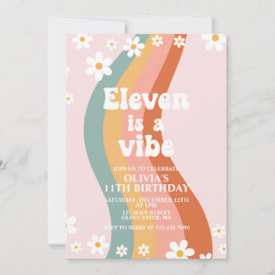 Convites Onze é um aniversário de 11 do arco-íris da vibe