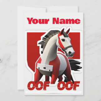 Convites Oof Roblox Funny Meme Red White Horse