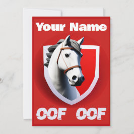 Convites Oof Roblox Funny Meme Red White Horse