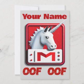 Convites Oof Roblox Funny Meme Red White Unicorn