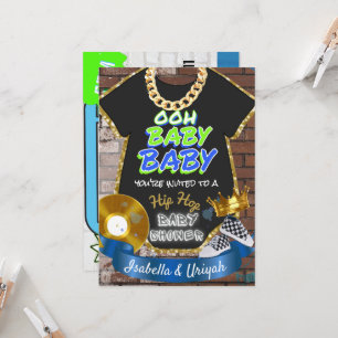 Convites Ooh Bebê   Leitura azul e verde do hip hop