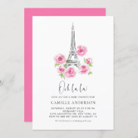 Ooh la Eiffel Tower Pink Floral Chá de fraldas